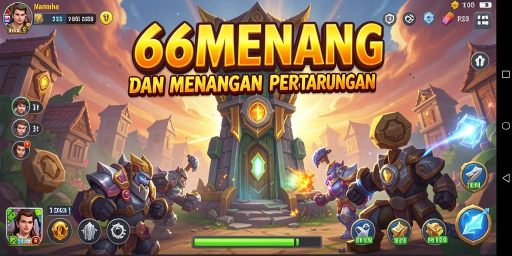 Tampilan menarik dari gameplay menara pertahanan di 66MENANG.