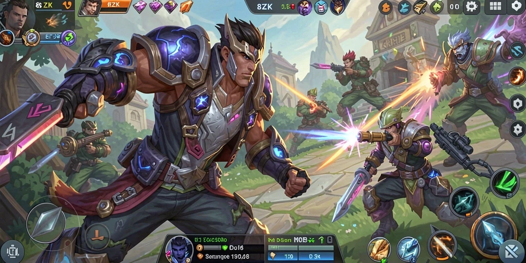 Tampilan screenshot dari gameplay 8ZK yang intens dan mendebarkan.
