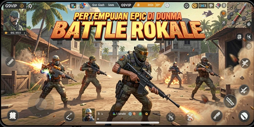 Tangkapan layar G9VIP menunjukkan intensitas pertempuran dalam Battle Royale.