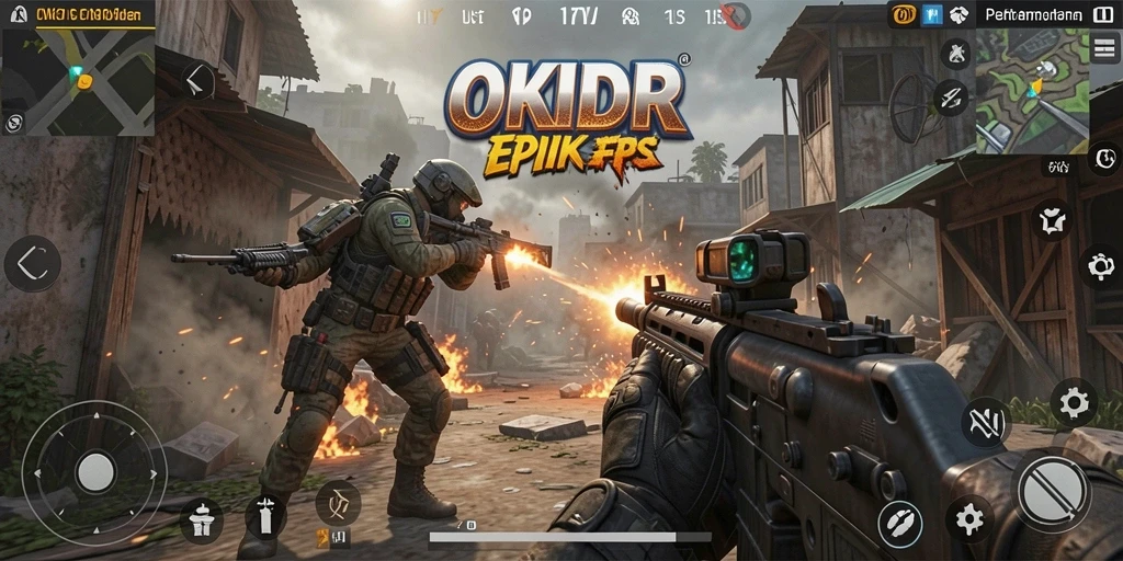 Screenshot gameplay OKIDR dengan pertempuran seru.