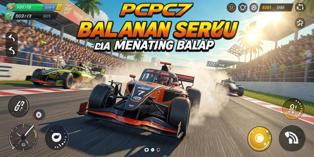 Tampilan gameplay seru di lintasan balap PCPC7.