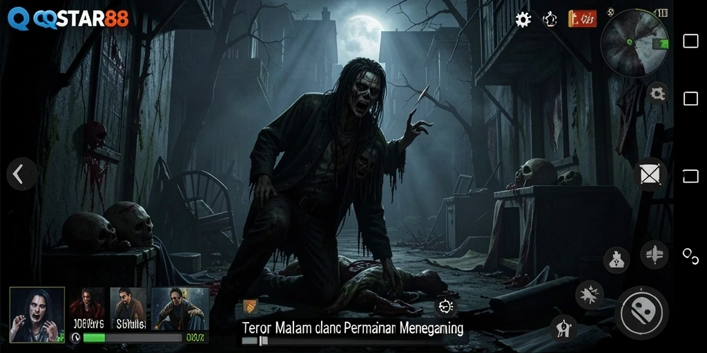 Gameplay QQSTAR88 menampilkan aksi seram dan atmosfir menyeramkan.