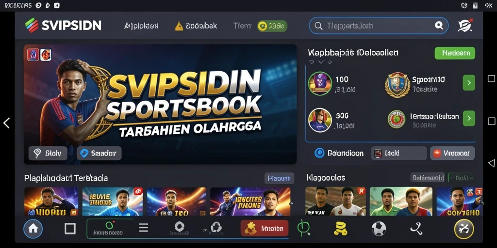 Tampilan utama SVIPSIDN dengan fitur taruhan olahraga yang menarik.